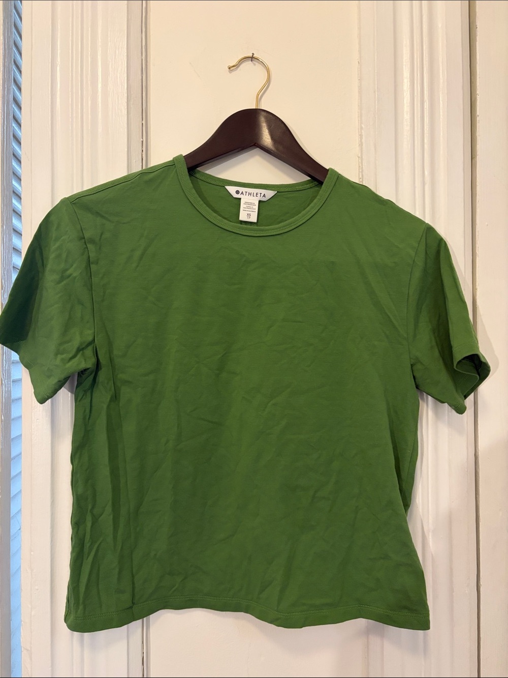 Athleta Green Short-Sleeve Crew Tee